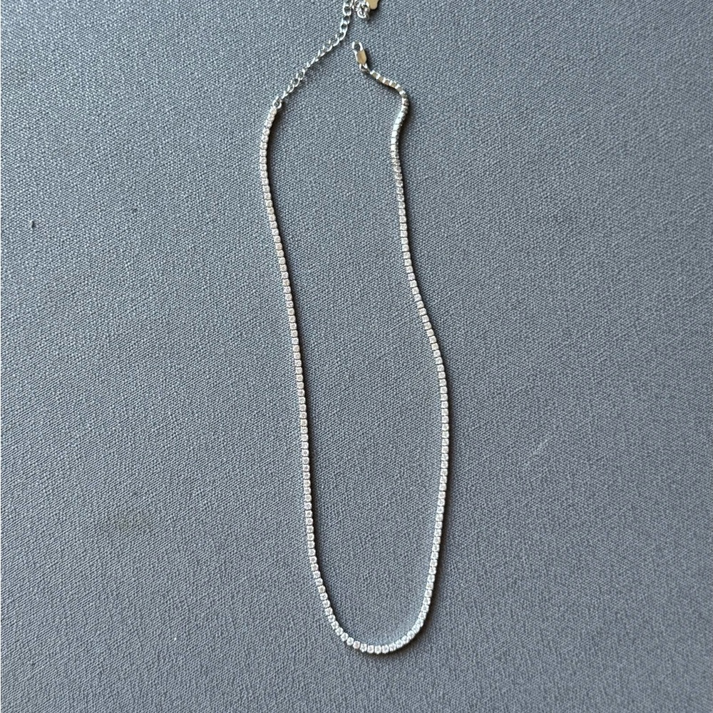 925 Sterling Silver 2mm Tennis Necklace (length: 45cm)